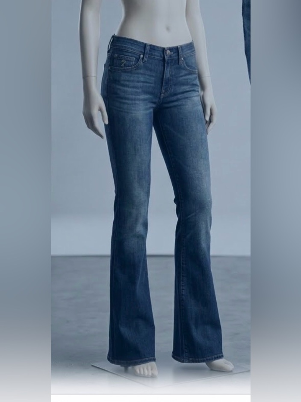 7 FOR ALL MANKIND FLAIR DARK DENIM JEANS SIZE 25